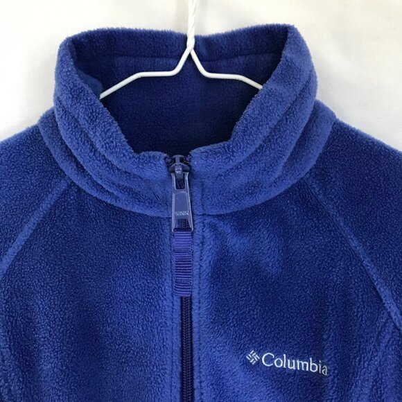 Columbia Fleece Jacket Full Front Zip Women's Size Small Blue Pockets Activewear - Picture 5 of 7
